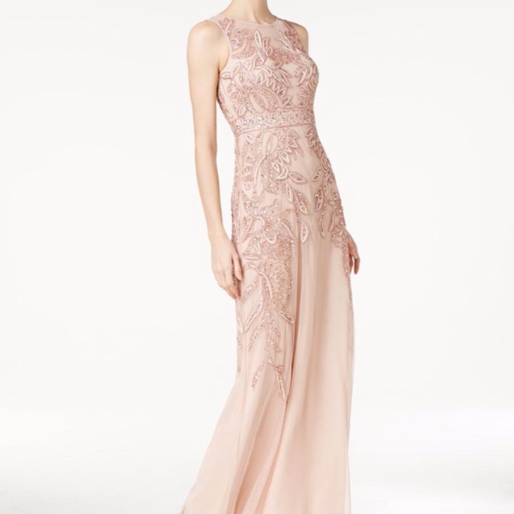 Adrianna-Papell PLUS size beaded sleeveless long gown - Picture 5 of 16